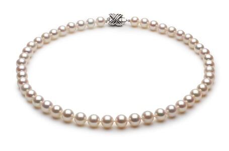 7 x 8mm White High Grade Freshwater Pearl Necklace