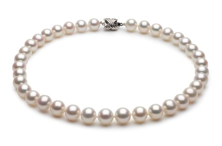 9.5 x 10mm White High Grade Freshwater Pearl Necklace
