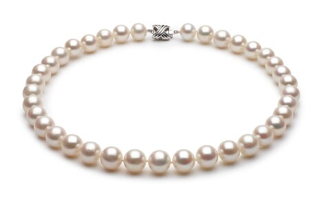 10.5 x 11.5mm White High Grade Freshwater Pearl Necklace
