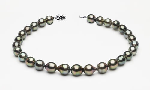11 x 13mm Tahitian Pearl Peacock Baroque Necklace | Serial Number s8-clabc-peacock-color-b66