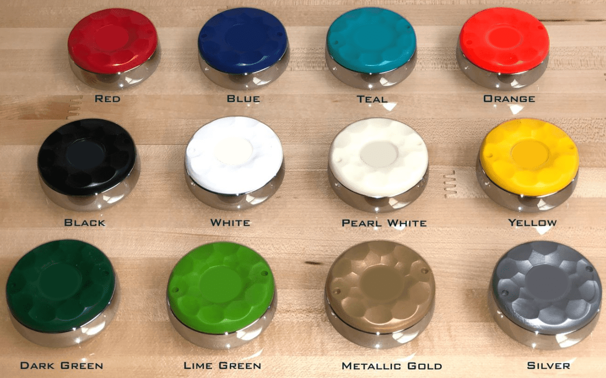 LIME GREEN 4 MEDIUM SIZE REPLACEMENT AMERICAN TABLE SHUFFLEBOARD PUCK CAP TOPS 