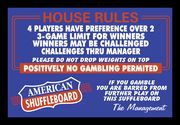American Shuffleboard House Rules 12" x 18" Framed Print