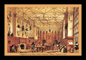 Shuffleboard In The Great Hall 12" x 18" Framed Print