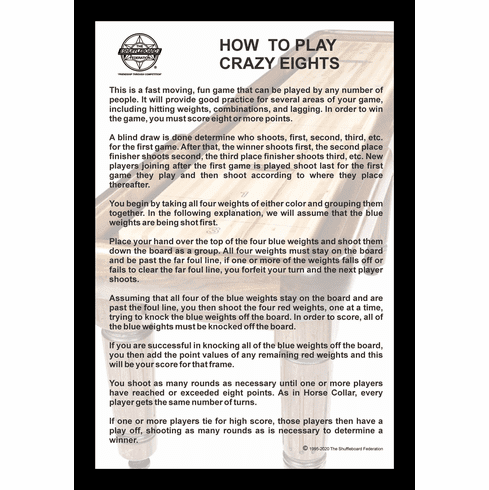 How To Play Crazy 8's 12" x 18" Framed Print