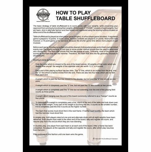 How To Play Table Shuffleboard Table Shuffleboard Framed Print