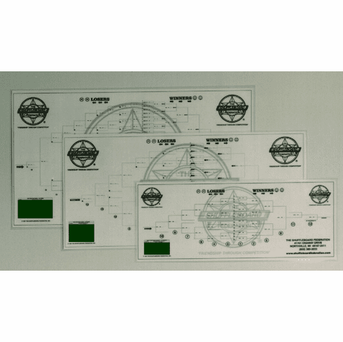 Laminated Shuffleboard Tournament Chart - 16 Teams