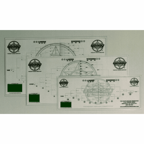 Laminated Shuffleboard Tournament Chart - 32 Teams