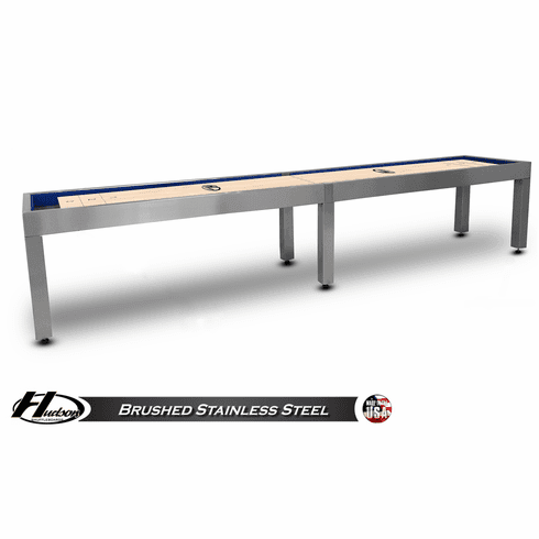 16' Brushed Stainless Steel Hudson Metro Shuffleboard Table