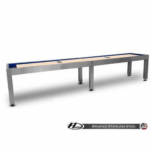 16' Brushed Stainless Steel Hudson Metro Shuffleboard Table