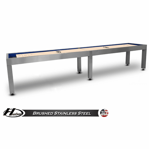 9' Brushed Stainless Steel Hudson Metro Shuffleboard Table