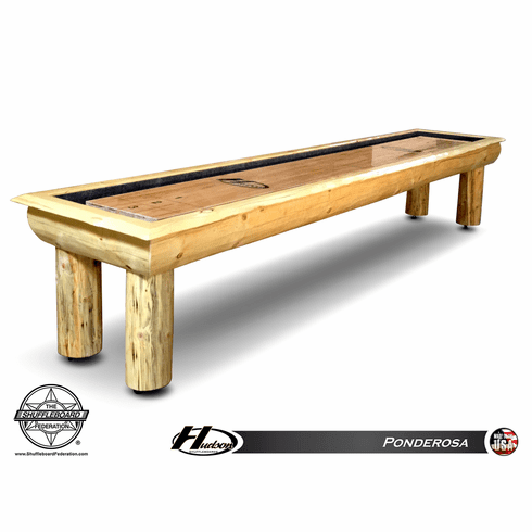 9' Hudson Ponderosa Log Style Shuffleboard Table