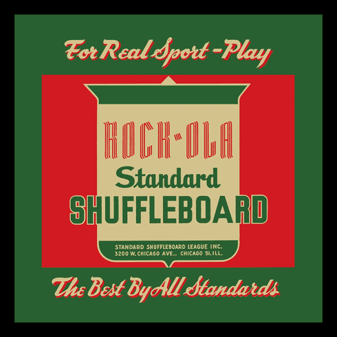 Play Rock-Ola Shuffleboard 12" x 12" or 16" x 16" Framed Print