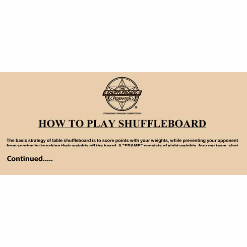 Wall Signs - How to Play Shuffleboard