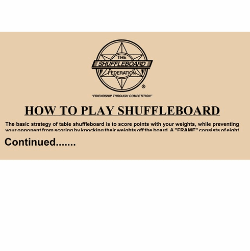 Wall Signs - How to Play Shuffleboard