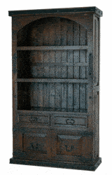 Granada Rustic Bookcase Boveda W/ Cabinet Doors Granada Rustic Bookcase Boveda W/ Cabinet Doors