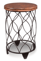 Sierra Round Copper Top Chair Side Table Sierra Round Copper Top Chair Side Table