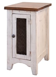 Puebla Rustic White Wash Chair Side Table Puebla Rustic White Wash Chair Side Table
