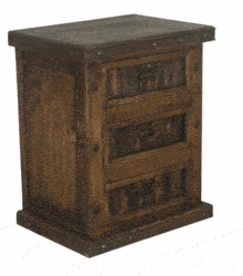 El Paso Rustic Night Stand w/ Iron El Paso Rustic Night Stand w/ Iron