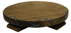 Sierra Rustic Lazy Susan W/ Turquoise Inlay Sierra Rustic Lazy Susan W/ Turquoise Inlay