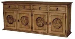 Saltillo Star Pine Wood Credenza Extra Large 82" Saltillo Star Pine Wood Credenza Extra Large 82"