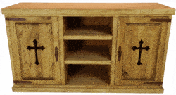 San Carlos 65" Rustic TV Stand with Cross San Carlos 65" Rustic TV Stand with Cross