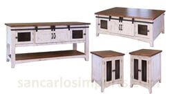 Puebla Rustic White Wash Occasional Table Set Puebla Rustic White Wash Occasional Table Set