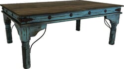 Santa Fe Rustic Turquoise Coffee Table Santa Fe Rustic Turquoise Coffee Table