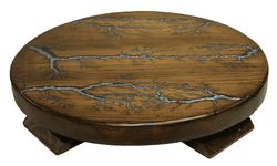 Rustico Rustic Lazy Susan W/ Turquoise Inlay Rustico Rustic Lazy Susan W/ Turquoise Inlay