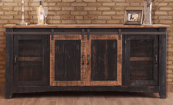 Mendoza Black Rustic 79" TV Stand W/ Barn Doors Mendoza Black Rustic 79" TV Stand W/ Barn Doors
