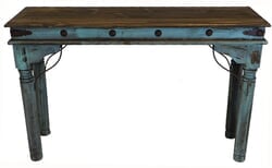 Santa Fe Rustic Antique Turquoise Console Table Santa Fe Rustic Antique Turquoise Console Table