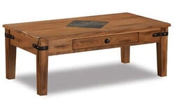 Arizona Rustic Oak Coffee Table w/ Slate & Drawer Arizona Rustic Oak Coffee Table w/ Slate & Drawer