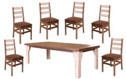 Puebla Rustic Two Tone Dining Table Set Puebla Rustic Two Tone Dining Table Set