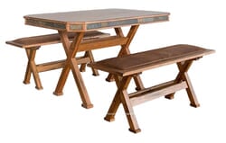 Arizona Rustic Oak Dining Table Set With Benches Arizona Rustic Oak Dining Table Set With Benches