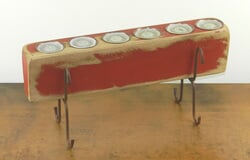 Six Hole Sugar Mold Candle Holder Red Six Hole Sugar Mold Candle Holder Red