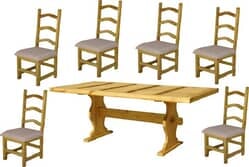 Trestle Rustic Table Dining Set Trestle Rustic Table Dining Set