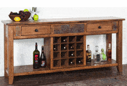 Arizona Rustic Oak Server W/ Wine Rack Arizona Rustic Oak Server W/ Wine Rack