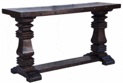 Granada Rustic Pedestal Sofa Table Granada Rustic Pedestal Sofa Table
