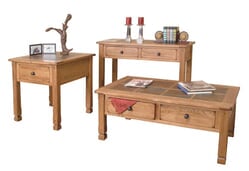 Arizona Rustic Oak Occasional Table Set W/ Slate Top Arizona Rustic Oak Occasional Table Set W/ Slate Top