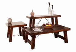 Modesto Rustic Mahogany Occasional Table Set Modesto Rustic Mahogany Occasional Table Set