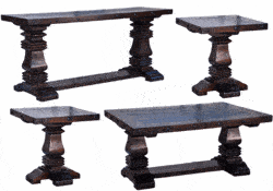 Granada Rustic Pedestal Occasional Table Set Granada Rustic Pedestal Occasional Table Set