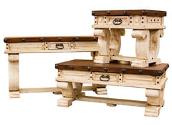 Colonial White Rustic Occasional Table Set Colonial White Rustic Occasional Table Set