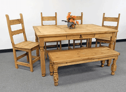 Lyon Rustic Dining Table Set W/ Bench Lyon Rustic Dining Table Set W/ Bench