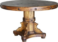 Old West Rustic Round Dining Table Old West Rustic Round Dining Table