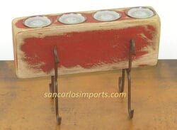 Four Hole Sugar Mold Candle Holder Red Four Hole Sugar Mold Candle Holder Red