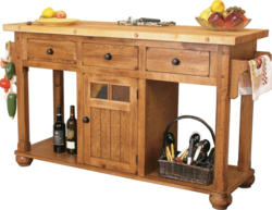 Arizona Rustic Oak Kitchen Island With Butcher Block Arizona Rustic Oak Kitchen Island With Butcher Block