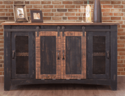 Mendoza Black Rustic 60" TV Stand W/ Barn Doors Mendoza Black Rustic 60" TV Stand W/ Barn Doors