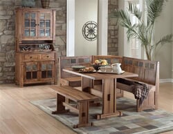 Arizona Rustic Oak Corner Breakfast Nook & Hutch and Buffet Set Arizona Rustic Oak Corner Breakfast Nook & Hutch and Buffet Set