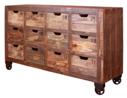 Aspen Rustic Multi-Color Console W/ 12 Drawers Aspen Rustic Multi-Color Console W/ 12 Drawers