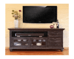 Rustic Vintage Black 62" TV Stand Rustic Vintage Black 62" TV Stand