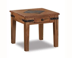 Arizona Rustic Oak Slate Top End Table w/ Drawer Arizona Rustic Oak Slate Top End Table w/ Drawer